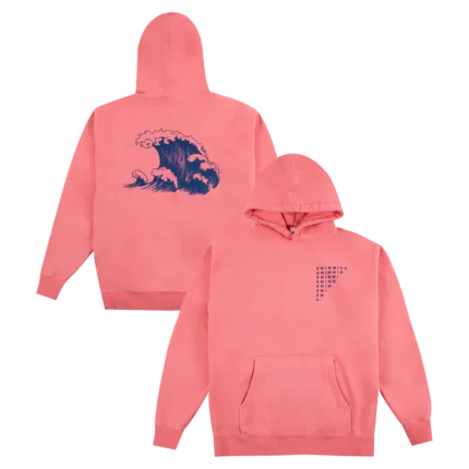 Swimming Wave Heavyweight Hoodie - Coral