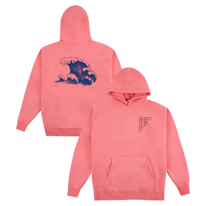 Swimming Wave Heavyweight Hoodie - Coral